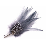 Feather Hat Pin - Guinea Fowl & Hackle