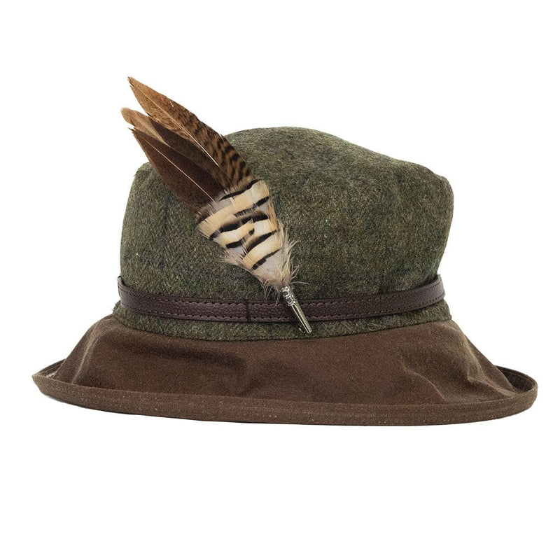 peak and brim hats betty tweed hat with partridge and pheasant hat pin