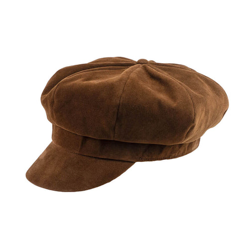 ladies brown waterproof baker boy cap